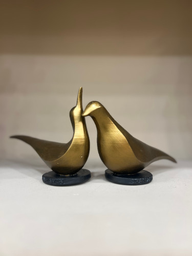 ست مجسمه دکوری مینیمال پرندگان (مدل پرندههای طلایی دوتایی)